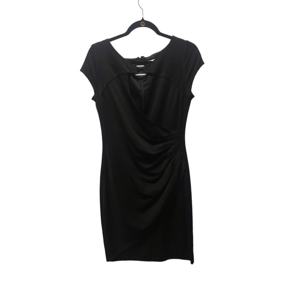 Vintage CACHE Little Black Cocktail Dress Surplice Wrap Y2K Size 10 M - Picture 1 of 5